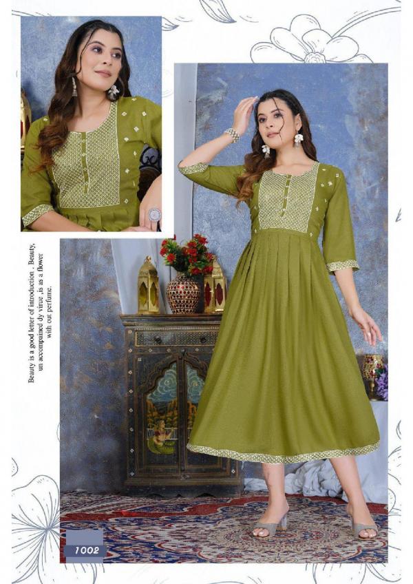 Trendy Tara Sitara Heavy Rayon Anarakli Kurti Collection